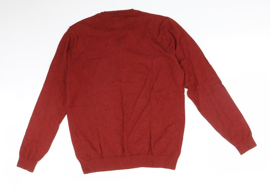 NEXT Mens Brown Cotton T-Shirt Size M V-Neck