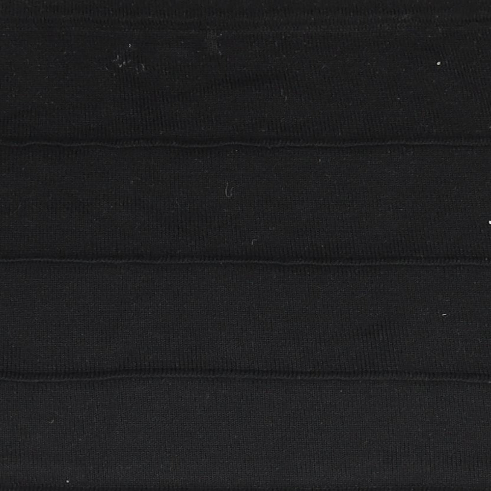 Chico's Womens Black Striped Acrylic Straight & Pencil Skirt Size S