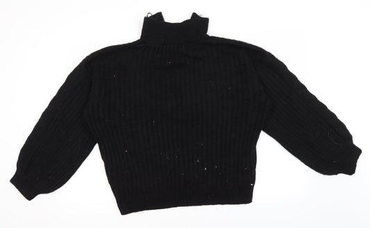 New Look Womens Black High Neck Acrylic Pullover Jumper Size M