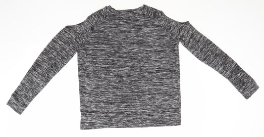 Papaya Womens Grey Round Neck Polyester Pullover Jumper Size 14