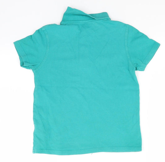 George Boys Green Cotton Basic Polo Size 7-8 Years Collared