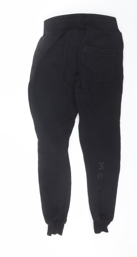 304 Womens Black Cotton Sweatpants Trousers Size S L27 in Regular
