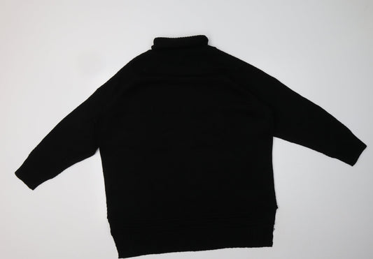 JD Williams Womens Black Roll Neck Acrylic Pullover Jumper Size XL