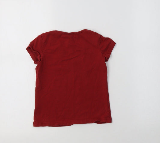 Preworn Girls Red Cotton Basic T-Shirt Size 5 Years Crew Neck - Harry Potter