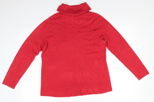 Bonmarché Womens Orange Roll Neck Acrylic Pullover Jumper Size 12 - Honeycomb knit