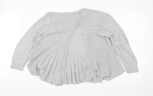 Remel Womens Grey Round Neck Cotton Cardigan Jumper Size XL