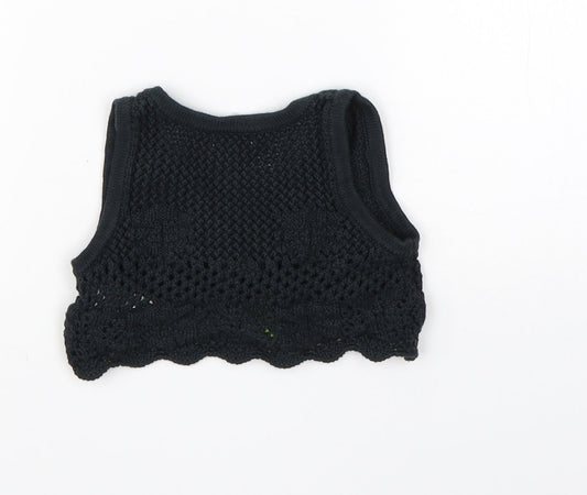 NEXT Girls Black Cotton Shrug Jumper Size 9-12 Months