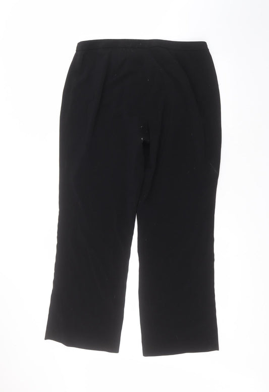 ameranto Womens Black Polyester Trousers Size 16 L29 in Regular