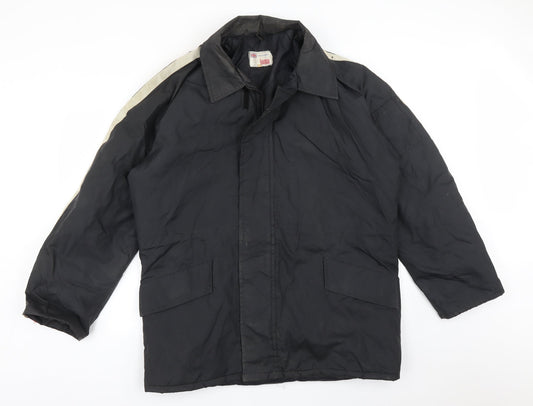 IOMA Mens Black Overcoat Coat Size M