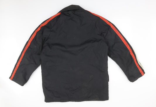 IOMA Mens Black Overcoat Coat Size M