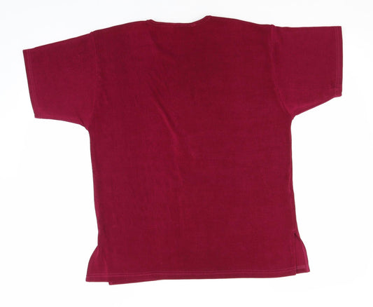 Silverstone Womens Pink Polyester Basic T-Shirt Size M Round Neck