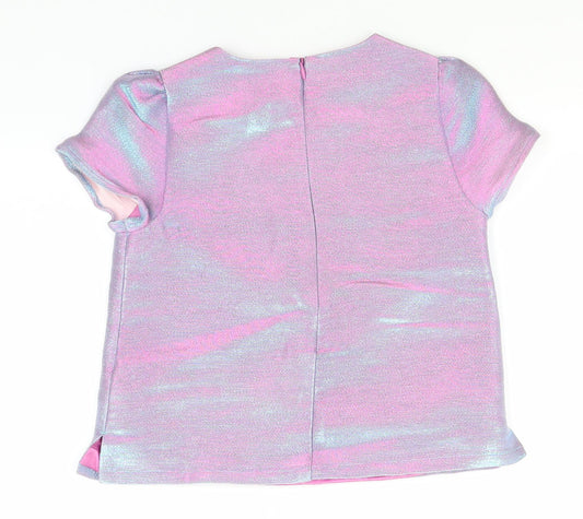 John Lewis Girls Pink Viscose Basic T-Shirt Size 10 Years Round Neck