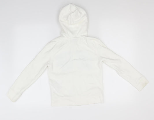 Gap Boys White Cotton Full Zip Hoodie Size 8-9 Years