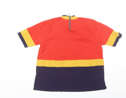 Marks and Spencer Womens Red Polyamide Basic Blouse Size 14 High Neck