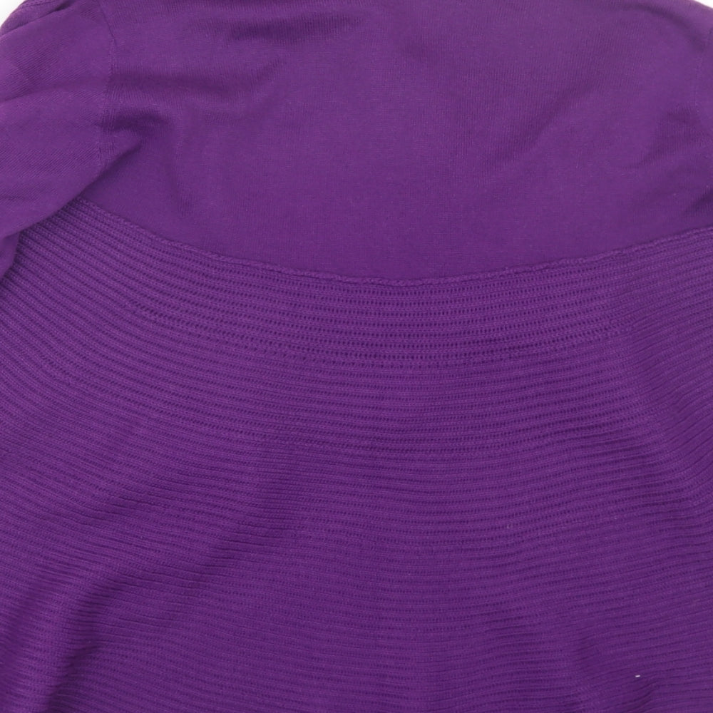 Preworn Womens Purple Collared Acrylic Cardigan Jumper Size M