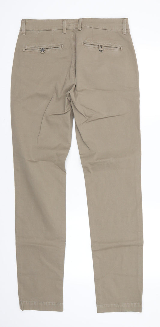 Sirmoney Mens Green Cotton Chino Trousers Size 32 in L32 in Regular - Light green