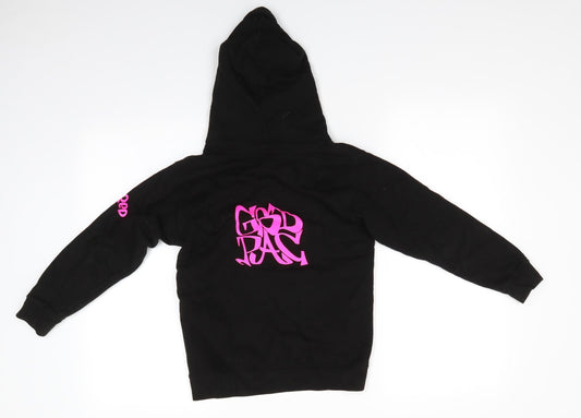 Just Hoods Girls Black Cotton Pullover Hoodie Size 7-8 Years - Academi Westend Academy