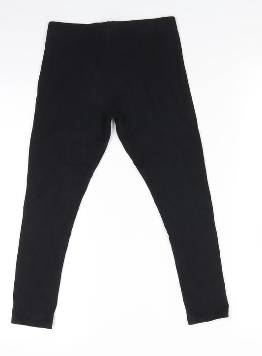 NEXT Girls Black Cotton Jegging Trousers Size 9 Months Regular - Leggings