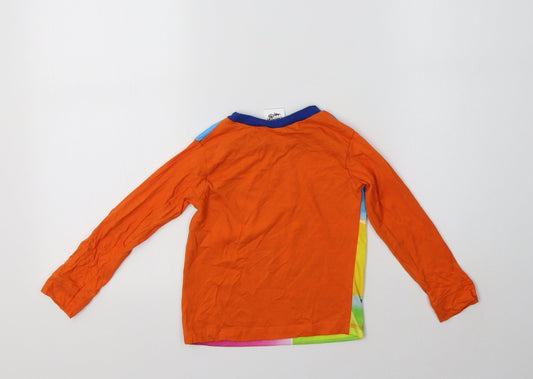 Nickelodeon Boys Orange Cotton Basic T-Shirt Size 2-3 Years Crew Neck - Top Wing