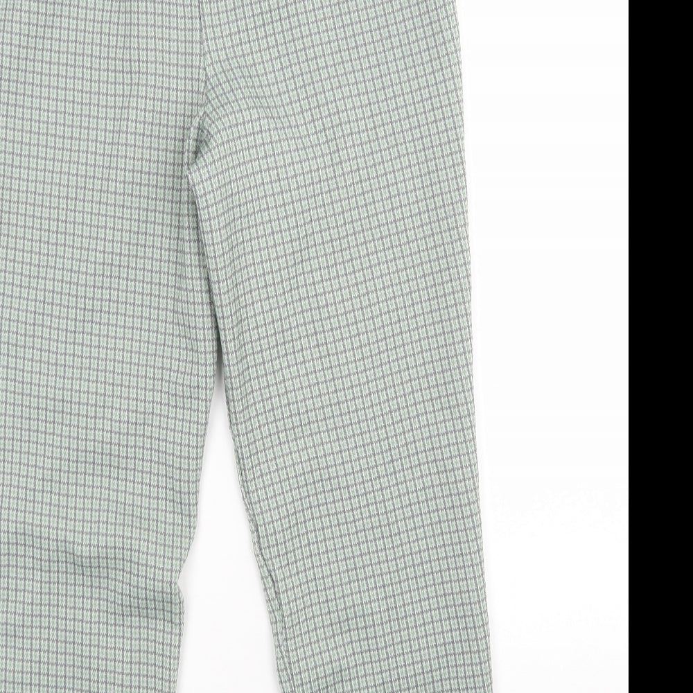 Preworn Womens Green Check Capri Trousers Size 12 L25 in Regular