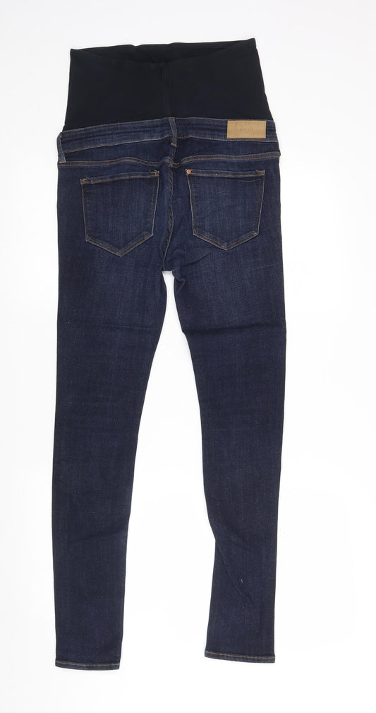 H&M Womens Blue Cotton Skinny Jeans Size 8 L28 in Regular