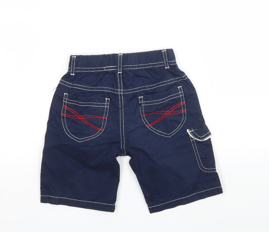 Happy House Boys Blue Cotton Cargo Shorts Size 3-4 Years Regular