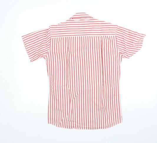 Rhino Womens Multicoloured Striped Basic Button-Up Size S Collared