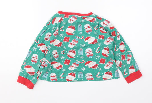 Preworn Boys Green Cotton Pyjama Top Size 4-5 Years - christmas