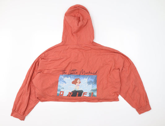 Disney Womens Red Cotton Shrug Hoodie Size 14 - little mermaid