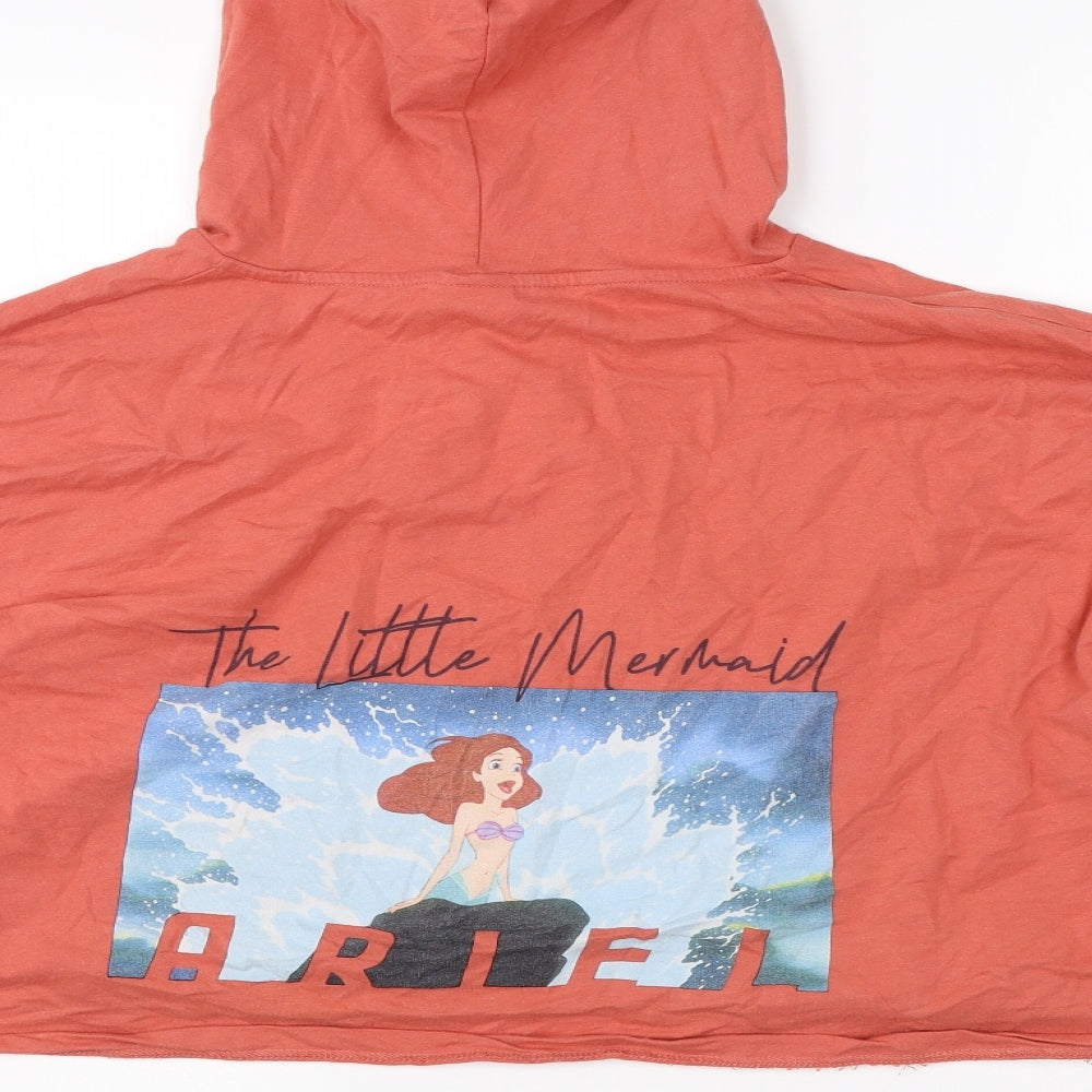Disney Womens Red Cotton Shrug Hoodie Size 14 - little mermaid