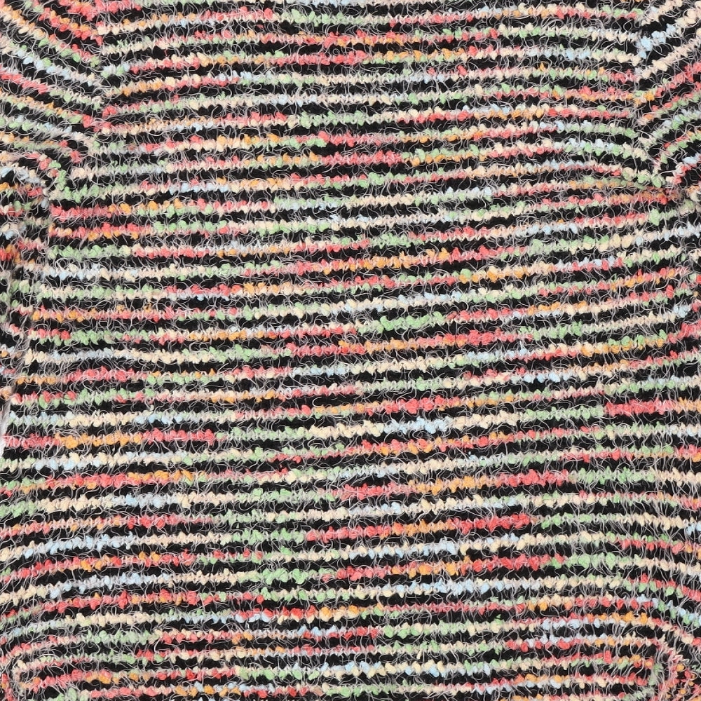 Caroline Morgan Womens Multicoloured Round Neck Striped Acrylic Pullover Jumper Size 10