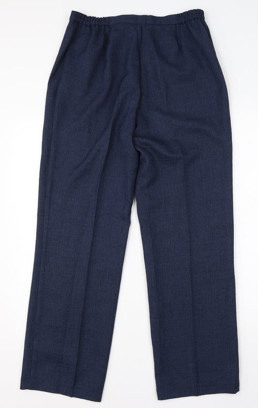 Wardrobe Womens Blue Polyester Dress Pants Trousers Size 14 L28 in Regular