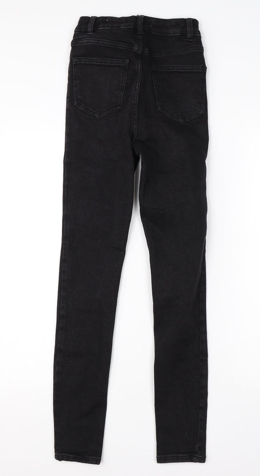New Look Womens Black Cotton Skinny Jeans Size 8 L26 in Regular