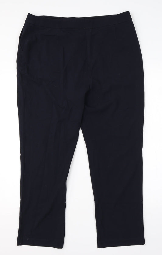 Isle Womens Blue Viscose Dress Pants Trousers Size 16 L24 in Regular