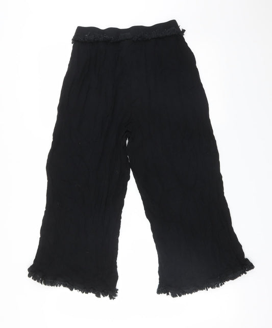 Topshop Womens Black Viscose Trousers Size 10 L22 in Regular