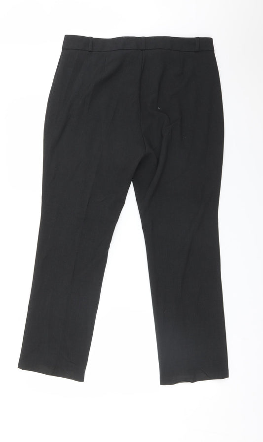M&S Womens Grey Polyester Dress Pants Trousers Size 14 L29 in Regular