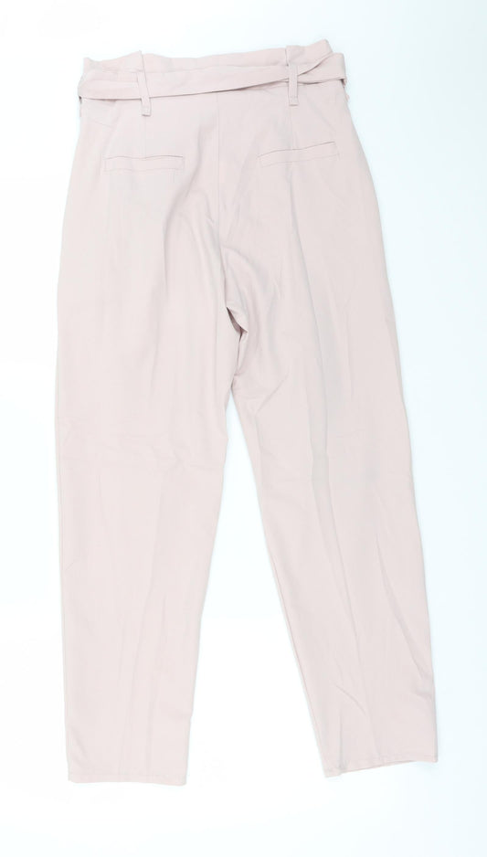 Boohoo Womens Pink Polyester Carrot Trousers Size S L27 in Regular