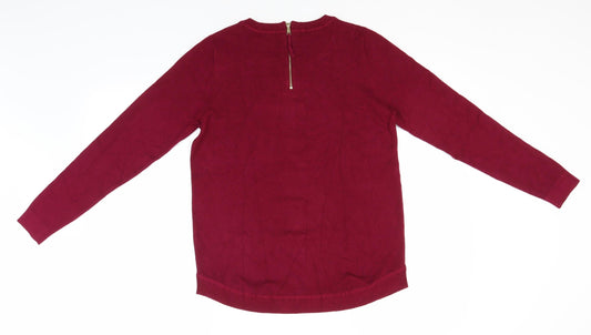 M&Co Womens Pink Round Neck Viscose Pullover Jumper Size 12