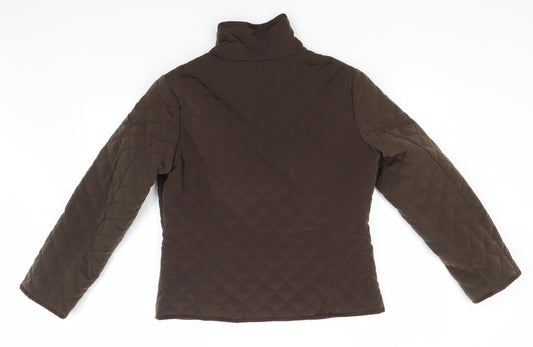 Alex & Co Womens Brown Argyle/Diamond Jacket Size 14