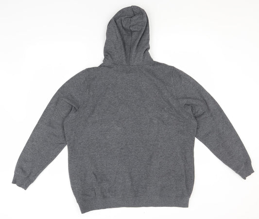 Avenue Womens Grey Polyester Pullover Hoodie Size 18