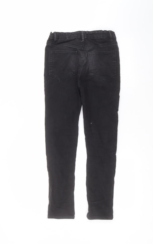 Matalan Girls Black Cotton Skinny Jeans Size 12 Years Regular