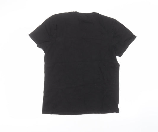 H&M Womens Black Cotton Basic T-Shirt Size M Round Neck