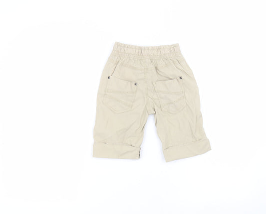 nadia fashion Boys Beige Cotton Bermuda Shorts Size 6 Years Regular