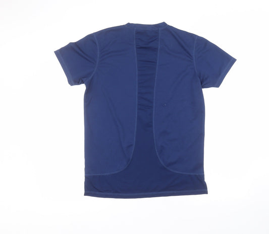 Steel & Jelly Mens Blue Polyester T-Shirt Size M Round Neck