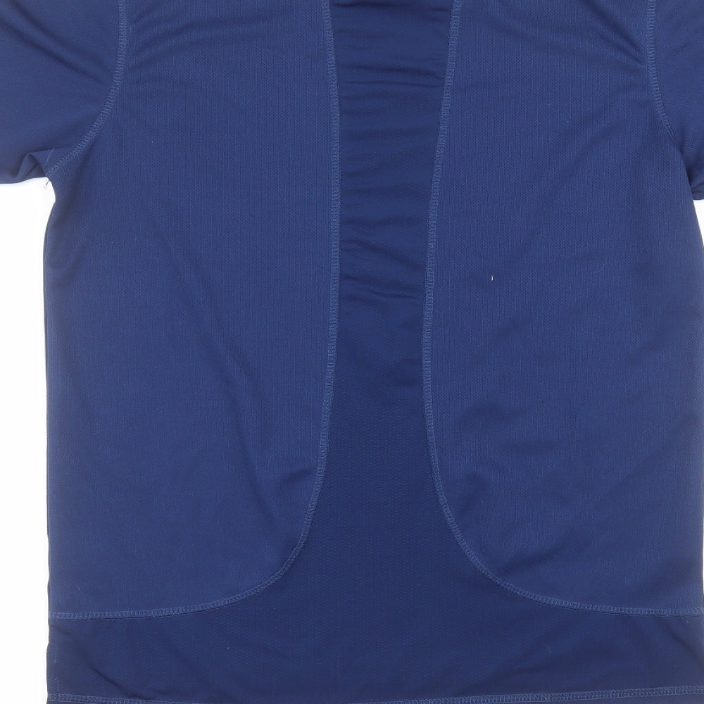 Steel & Jelly Mens Blue Polyester T-Shirt Size M Round Neck