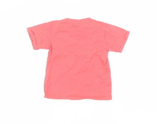 ASSB Girls Pink Cotton Basic T-Shirt Size 5 Years Round Neck