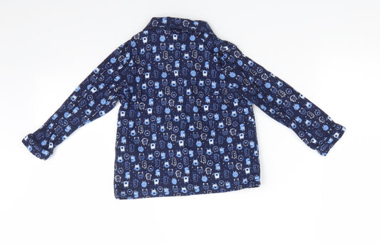 Primark Boys Blue Animal Print Cotton Pyjama Top Size 18-24 Months - Monsters