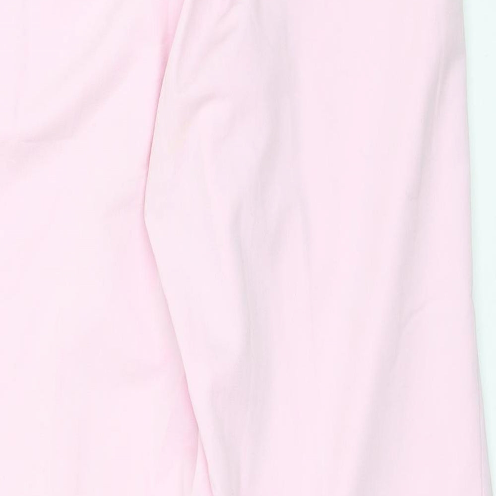 Ocealis Womens Pink Polyester Trousers Size 16 L25 in Regular