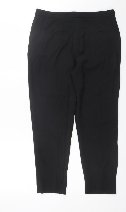 John Lewis Womens Black Polyester Dress Pants Trousers Size 12 L25 in Regular
