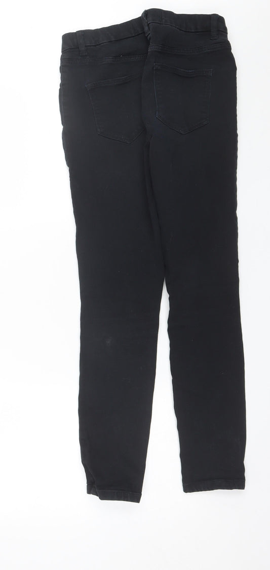 NEXT Womens Black Cotton Skinny Jeans Size 10 L26 in Regular